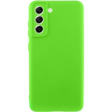 Чехол TPU GETMAN Liquid Silk Full Camera для Samsung Galaxy S21 FE (Салатовый)