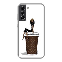 Чехлы Луи Витон для Samsung Galaxy S21 FE (AlphaPrint - LOUIS VUITTON) (кофе LOUIS VUITTON)