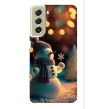 Чехлы на Новый Год Samsung Galaxy S21 FE (Снеговик праздничный)