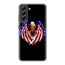 Чехол Флаг USA для Samsung Galaxy S21 FE (Крылья США)