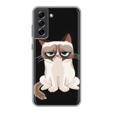 Чехол с принтом для Samsung Galaxy S21 FE (AlphaPrint) Модные коты – Грустный кот