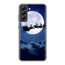 Чехол Санта Клаус для Samsung Galaxy S21 FE (Санта - луна)