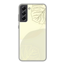 Чехол цветочный дизайн для Samsung Galaxy S21 FE – Зелёный фон
