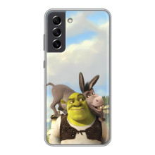 Чехол с мультфильмом Шрек на Samsung Galaxy S21 FE – Шрек и осел