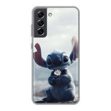 Чехол с рисунком Стич для Samsung Galaxy S21 FE – Стич с цветочком