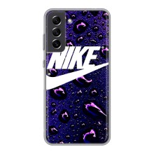 Чехол с логотипом Найк на Samsung Galaxy S21 FE – Найк на фиолетовом