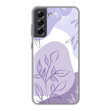 Силиконовый чехол с принтом в цветах на Samsung Galaxy S21 FE – Фиолетовый дизайн