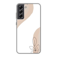 Силиконовый чехол с принтом в цветах на Samsung Galaxy S21 FE – Нюдовый дизайн