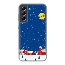 Силиконовый бампер на рождество для Samsung Galaxy S21 FE – Город в снегу