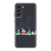 Силиконовый бампер на рождество для Samsung Galaxy S21 FE – Город зимний
