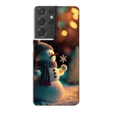 Чехлы на Новый Год Samsung Galaxy S21 Plus – Снеговик праздничный