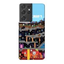 Чохол Майнкрафт на Samsung Galaxy S21 Plus (AlphaPrint) Minecraft (фон Minecraft)