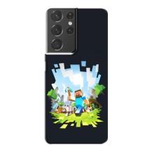 Чохол Майнкрафт на Samsung Galaxy S21 Plus (AlphaPrint) Minecraft (персонажі Minecraft)