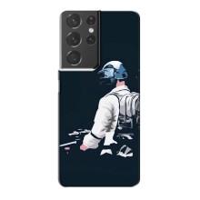Силиконовый чехол с картинкой "Герой Pubg" на Samsung Galaxy S21 Plus – В экиперовке