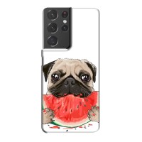 Чехол (ТПУ) Милые собачки для Samsung Galaxy S21 Plus – Смешной Мопс