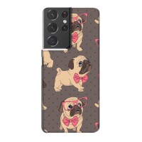 Чехол (ТПУ) Милые собачки для Samsung Galaxy S21 Plus – Собачки Мопсики