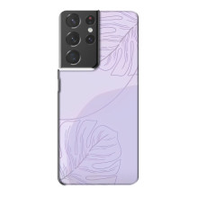 Чехол цветочный дизайн для Samsung Galaxy S21 Plus – Монстера фиолетовая