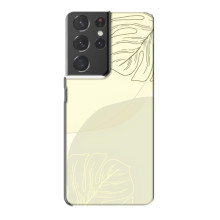 Чехол цветочный дизайн для Samsung Galaxy S21 Plus – Зелёный фон
