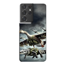 Чехол с мемами тралалело тралала для Samsung Galaxy S21 Plus – Гусини и крокодило