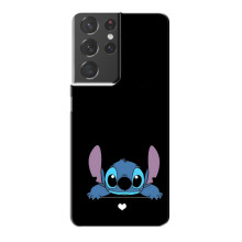 Чехол с принтом Стич на Samsung Galaxy S21 Plus (Стич на черном)