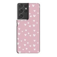 Чохол з розовим принтом для Samsung Galaxy S21 Plus (Сердечки на рожевому)