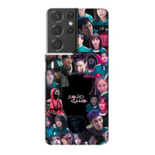 Чохол Гра в кальмара для Samsung Galaxy S21 Plus – Колаж гра кальмара