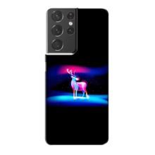 Силиконовый бампер с картинкой животных для Samsung Galaxy S21 Plus (Яркий олень)