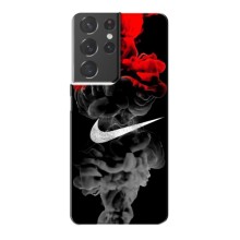 Силиконовый Чехол на Samsung Galaxy S21 Plus с картинкой Nike (Nike дым)