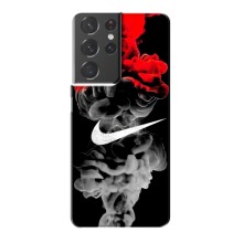 Силиконовый Чехол на Samsung Galaxy S21 Plus с картинкой Nike (Nike дым)