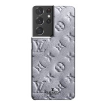 Текстурный Чехол Louis Vuitton для Самсунг С21 Плюс (Белый ЛВ)