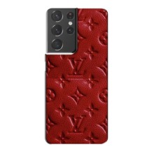 Текстурный Чехол Louis Vuitton для Самсунг С21 Плюс (Красный ЛВ)