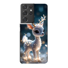 Яскравий чохол для Samsung Galaxy S21 Plus з Зимові Оленята – Блискуче оленятко