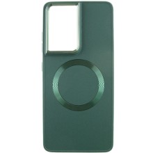 TPU чехол Bonbon Metal Style with MagSafe для Samsung Galaxy S21 Ultra – Зеленый