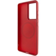 TPU чохол Bonbon Metal Style with MagSafe для Samsung Galaxy S21 Ultra – Червоний