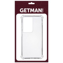 TPU чохол GETMAN Ease logo посилені кути для Samsung Galaxy S21 Ultra – Прозорий