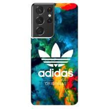 Чохли Адидас для Samsung Galaxy S21 ultra (AlphaPrint) (Яскравий Адідас)