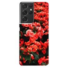 Чохли з квітами для Samsung Galaxy S21 ultra (VPrint) (Квіти червоні)