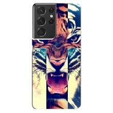 Чохли з зображенням різних тварин на Samsung Galaxy S21 ultra (Яскравий Тигр)