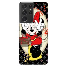 Чехол Disney Mouse Samsung Galaxy S21 ultra (PREMIUMPrint) (Минни peace)