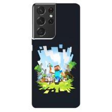 Чохол Майнкрафт на Samsung Galaxy S21 ultra (AlphaPrint) Minecraft (персонажі Minecraft)