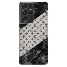 Чехол Стиль Louis Vuitton на Samsung Galaxy S21 ultra (LV на белом)