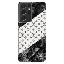 Чехол Стиль Louis Vuitton на Samsung Galaxy S21 ultra (LV на белом)