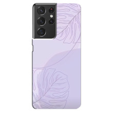 Чехол цветочный дизайн для Samsung Galaxy S21 ultra – Монстера фиолетовая