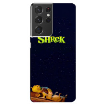 Чехол с мультфильмом Шрек на Samsung Galaxy S21 ultra – Шрек лого