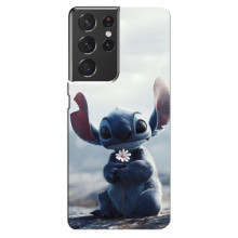 Чехол с рисунком Стич для Samsung Galaxy S21 ultra – Стич с цветочком