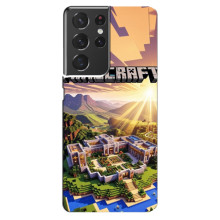 Чехол с картинками Майнкрафт для Самсунг S21 Ультра – Minecraft