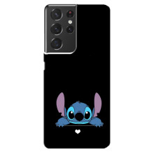 Чехол с принтом Стич на Samsung Galaxy S21 ultra – Стич на черном