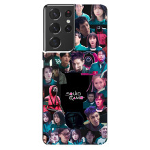 Чехол Гра в кальмара для Samsung Galaxy S21 ultra – Коллаж игры кальмара
