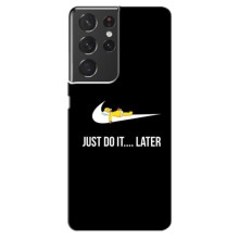 Силиконовый Чехол на Samsung Galaxy S21 ultra с картинкой Nike – Later