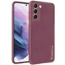Кожаный чехол Xshield для Samsung Galaxy S21 – Бордовый